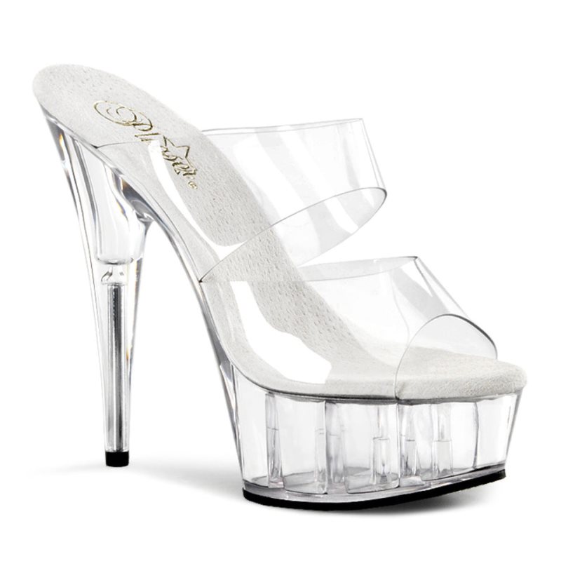 Claquette Plateforme Pleaser Delight-602 Femme Clear | FRANCE FRWFEIPG