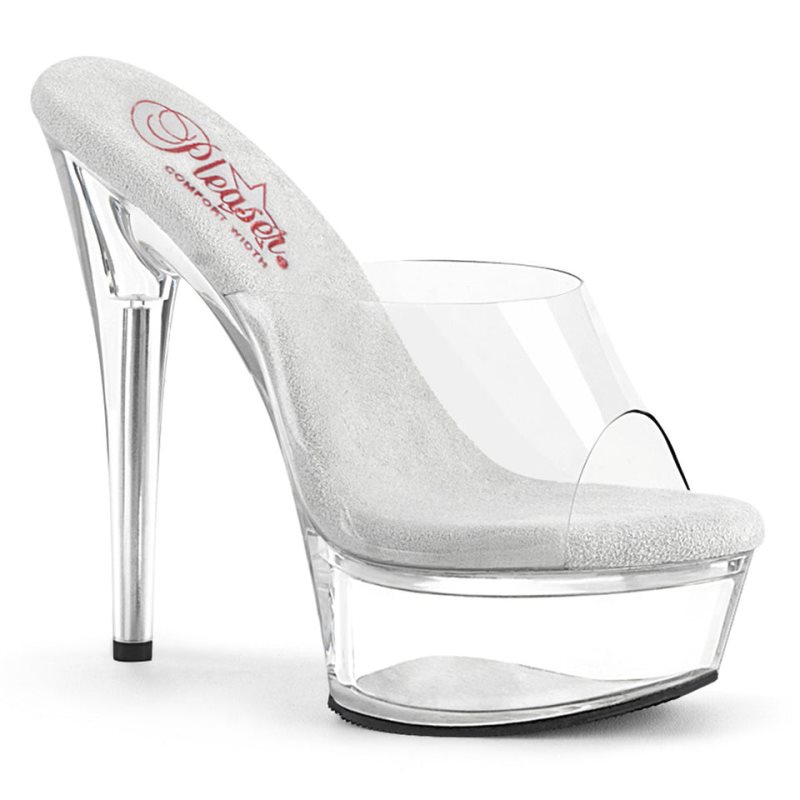 Claquette Plateforme Pleaser Excite-601 Femme Clear | PARIS FRCIDGNZ