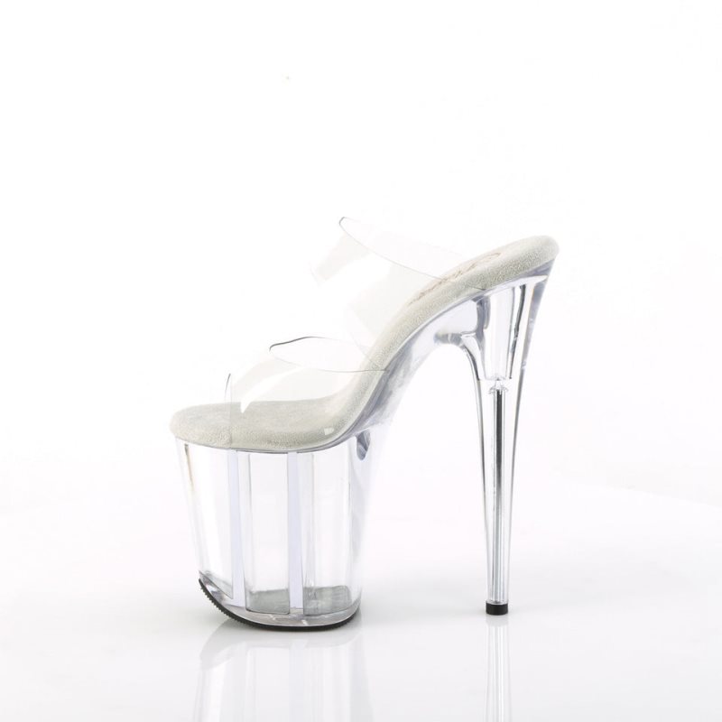 Claquette Plateforme Pleaser Flamingo-802 Femme Clear | FRANCE FRGSJVNY