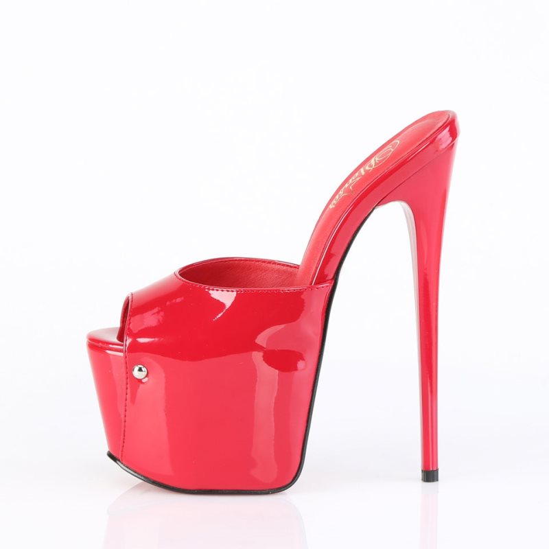 Claquette Plateforme Pleaser Jubilant-01 Femme Rouge | PARIS FRCMRGOW