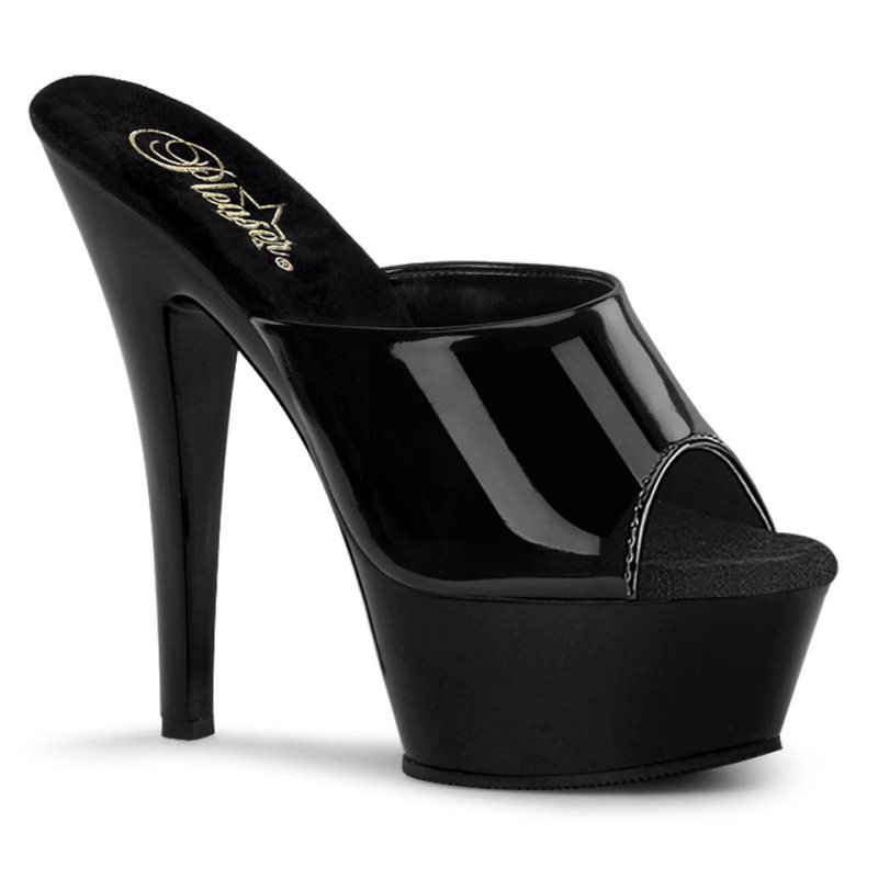 Claquette Plateforme Pleaser Kiss-201 Femme Noir | FRANCE FRNKXGBV