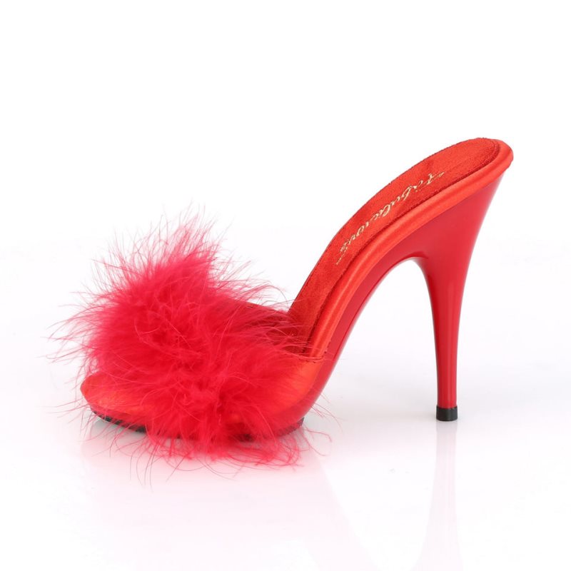 Claquette Plateforme Pleaser Poise-501F Femme Rouge | FRANCE FRDPQHLJ