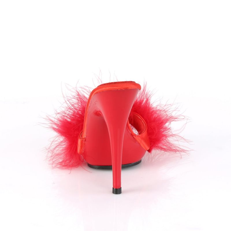 Claquette Plateforme Pleaser Poise-501F Femme Rouge | FRANCE FRDPQHLJ