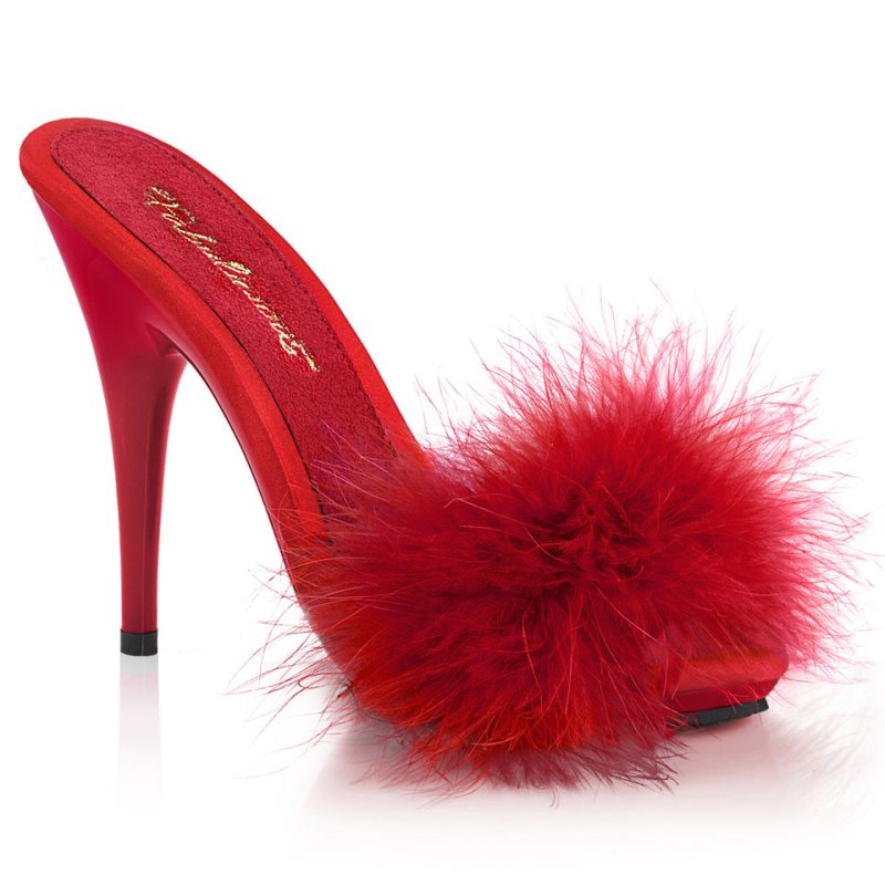 Claquette Plateforme Pleaser Poise-501F Femme Rouge | FRANCE FRDPQHLJ