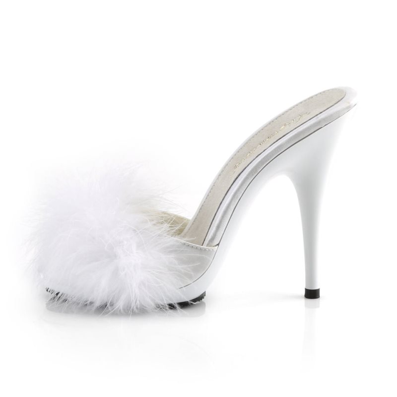 Claquette Plateforme Pleaser Poise-501F Femme Blanche | PARIS FRROLKAH