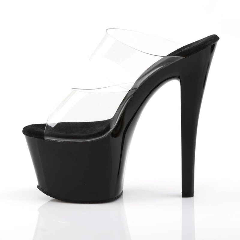 Claquette Plateforme Pleaser Sky-302 Femme Noir | FRANCE FRLYMBUN