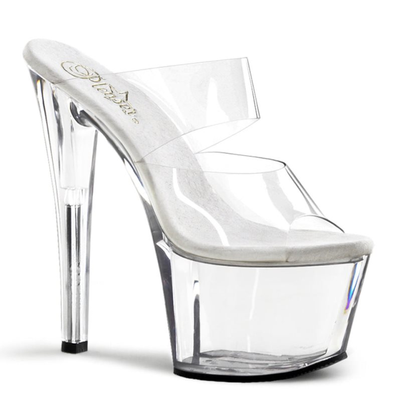 Claquette Plateforme Pleaser Sky-302 Femme Clear | PARIS FRIUKMGN