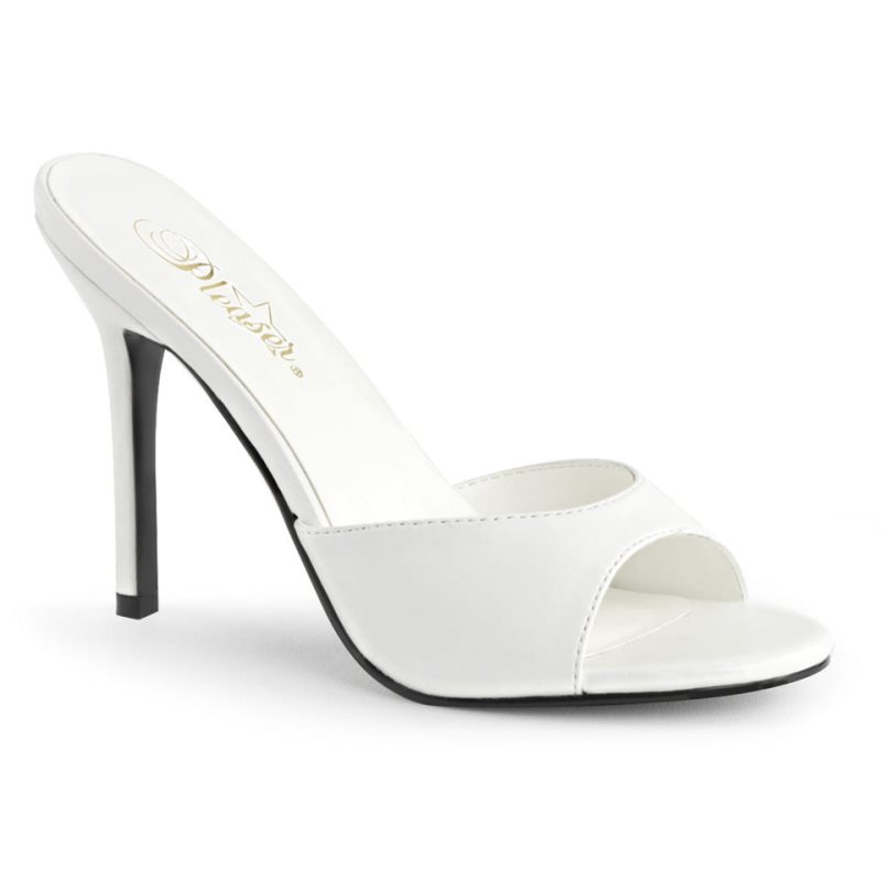 Claquette Pleaser Classique-01 Vegan Leather Femme Blanche | PARIS FRNFOAWM