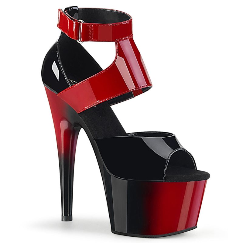 Talons Pleaser Adore-700-16 Femme Rouge Noir | FRANCE FRJRNMBP