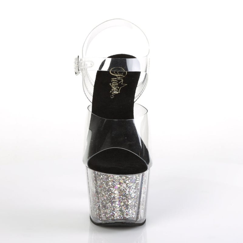 Talons Pleaser Adore-708CG Femme Argent | PARIS FRHWXSBQ