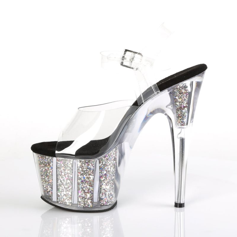 Talons Pleaser Adore-708CG Femme Argent | PARIS FRHWXSBQ