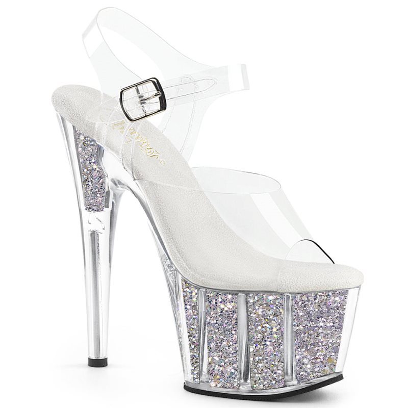 Talons Pleaser Adore-708G Femme Argent | PARIS FRMAWLVI