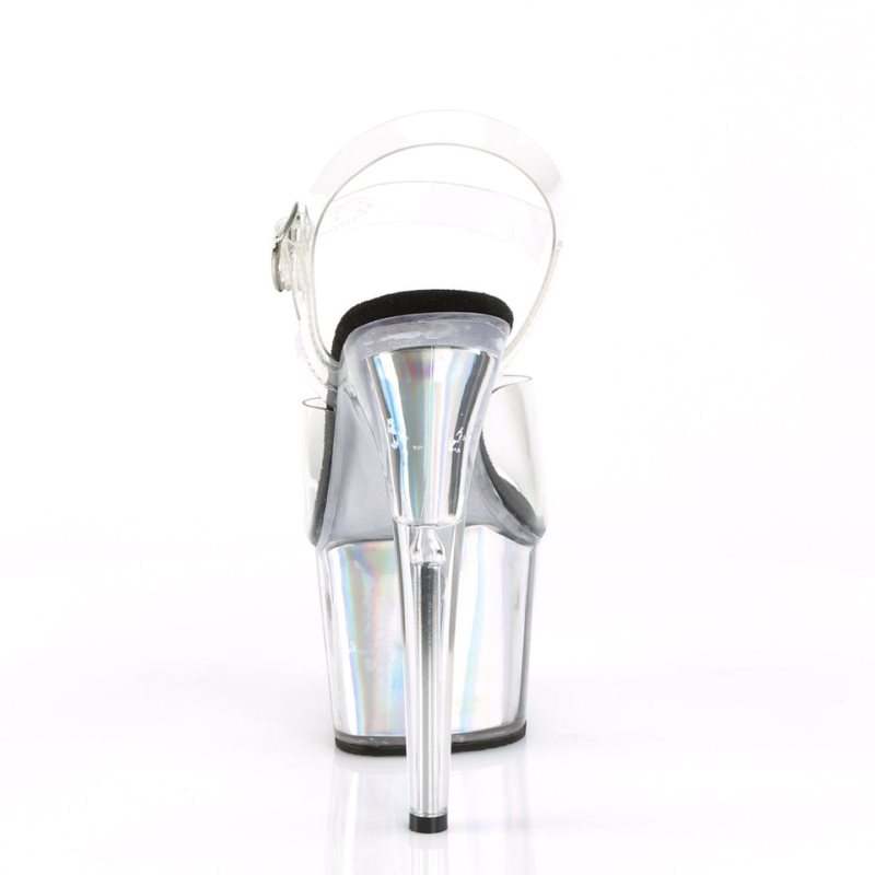 Talons Pleaser Adore-708HGI Hologram Femme Argent | PARIS FRORXSNV