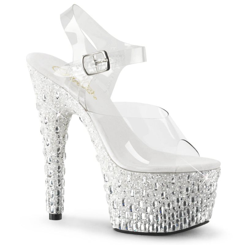 Talons Pleaser Adore-708MR-5 Femme Argent | FRANCE FRDISRYA