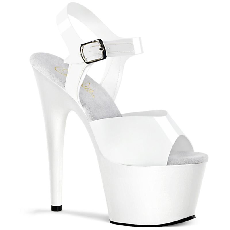 Talons Pleaser Adore-708N Femme Blanche | PARIS FRFZXPDC