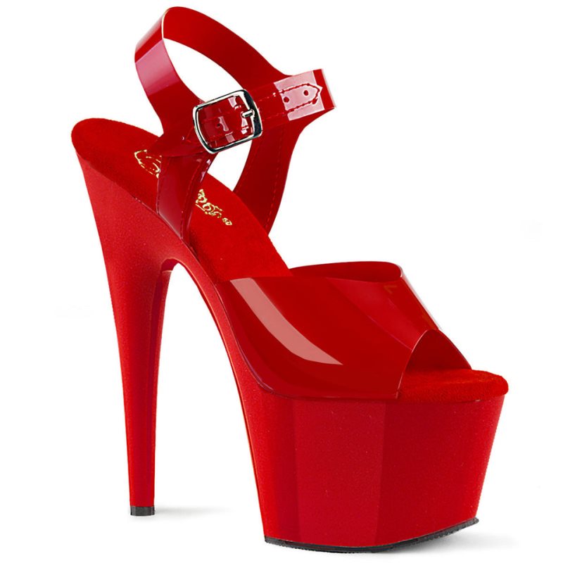 Talons Pleaser Adore-708N Femme Rouge | FRANCE FRCGLSFD