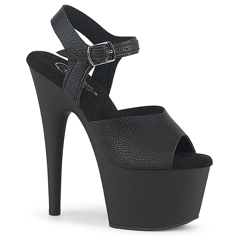 Talons Pleaser Adore-708UL Vegan Leather Femme Noir | PARIS FRYSTEHU