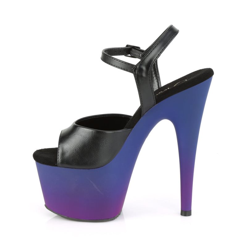 Talons Pleaser Adore-709BP Vegan Leather Femme Noir Bleu | FRANCE FRNRATIF