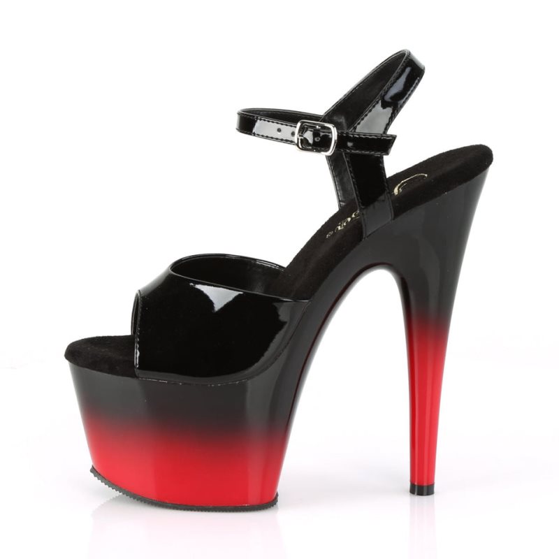 Talons Pleaser Adore-709BR-H Femme Noir Rouge | FRANCE FRRBYNWV