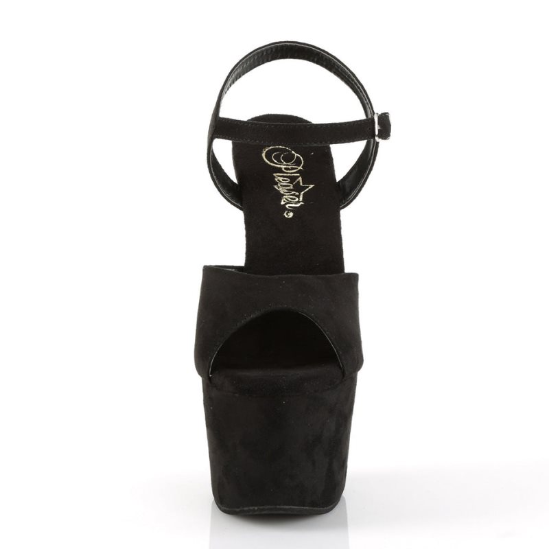 Talons Pleaser Adore-709FS Suede Femme Noir | PARIS FRRKALYD