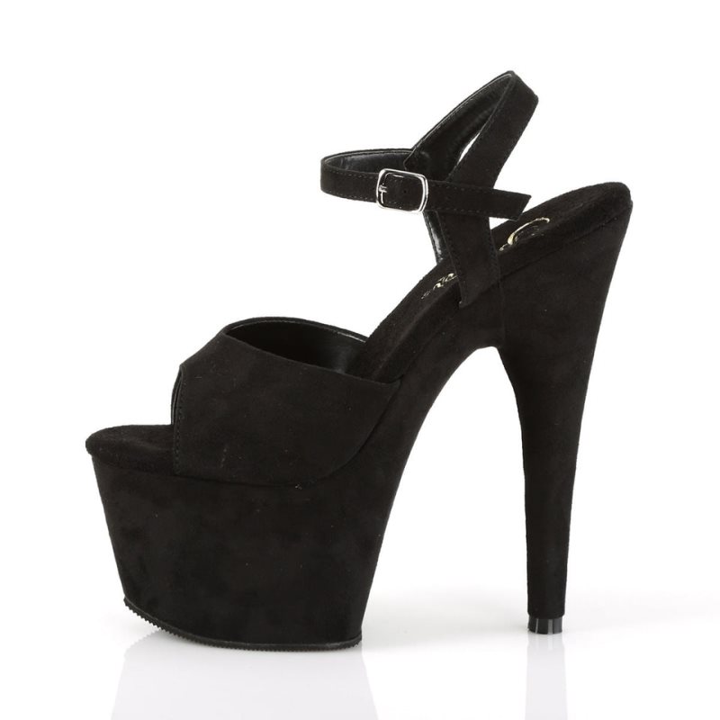 Talons Pleaser Adore-709FS Suede Femme Noir | PARIS FRRKALYD