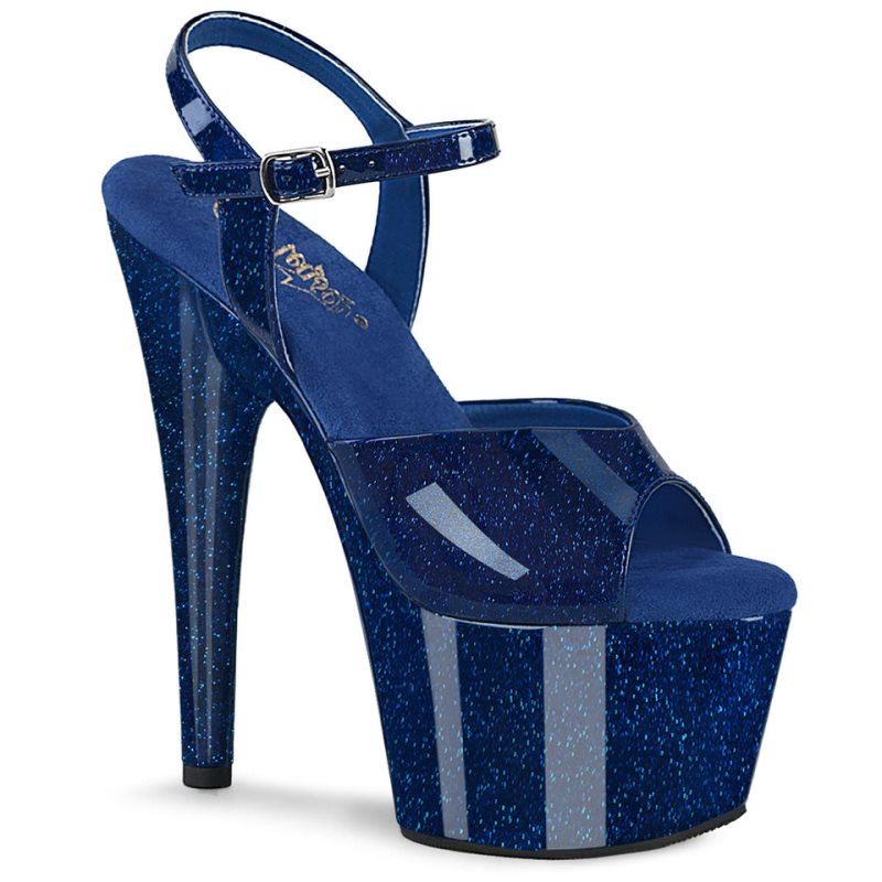 Talons Pleaser Adore-709GP Femme Bleu Marine | FRANCE FRQKBMHF