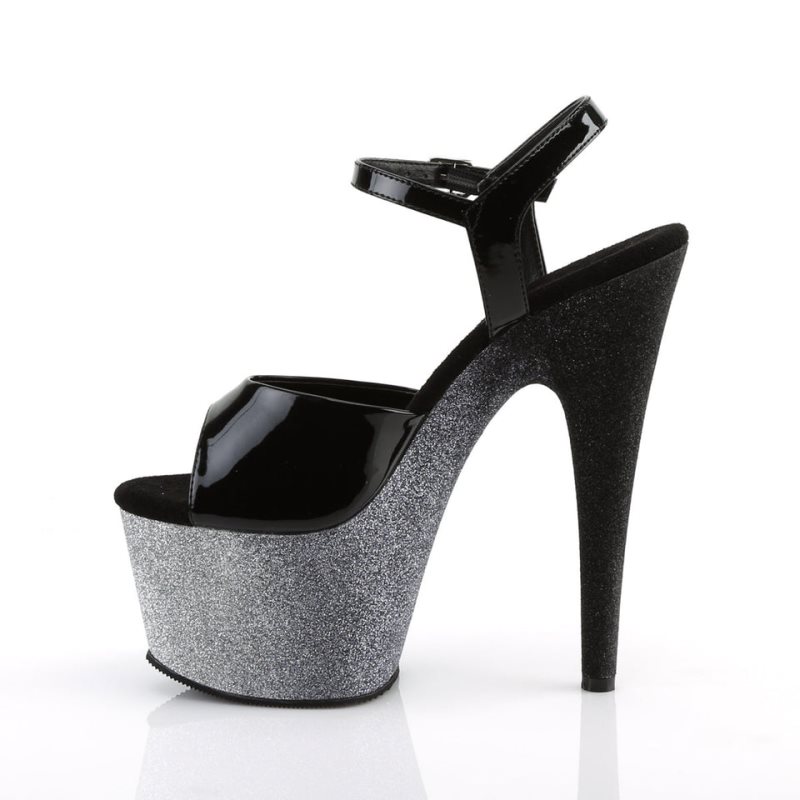 Talons Pleaser Adore-709OMBRE Femme Noir Argent | FRANCE FRMDZKUR