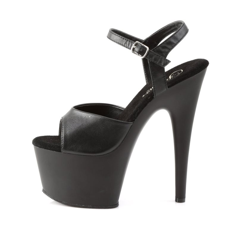 Talons Pleaser Adore-709 Vegan Leather Femme Noir | PARIS FRJWTESK