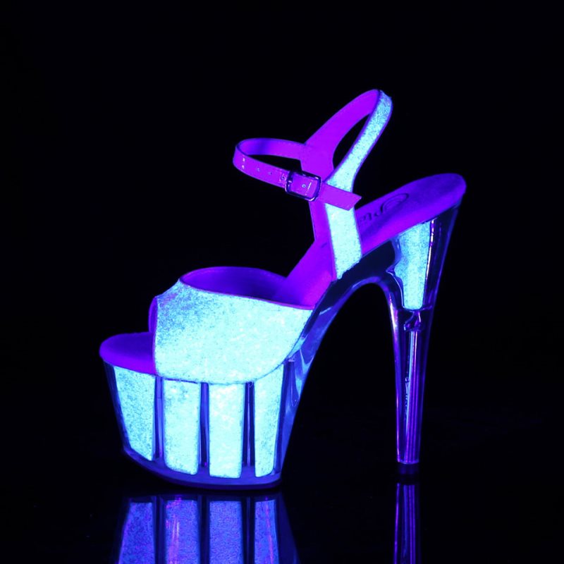 Talons Pleaser Adore-710UVG Femme Blanche | FRANCE FRJMHOIB