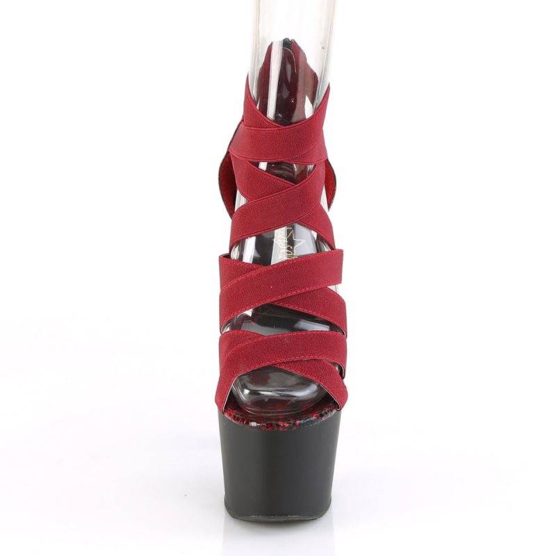 Talons Pleaser Adore-748SP Femme Rouge Noir | FRANCE FRZHNMCY