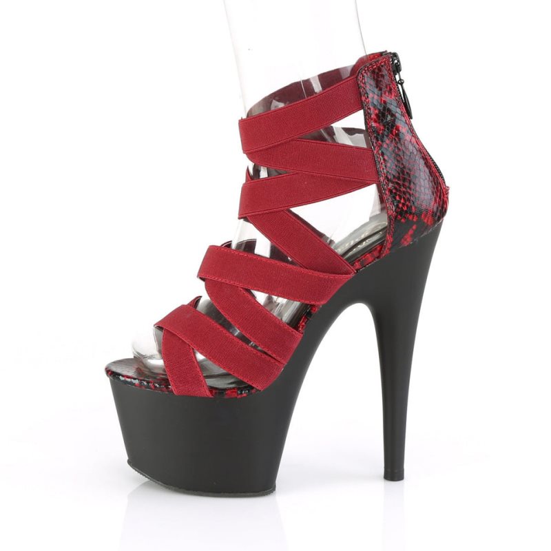 Talons Pleaser Adore-748SP Femme Rouge Noir | FRANCE FRZHNMCY