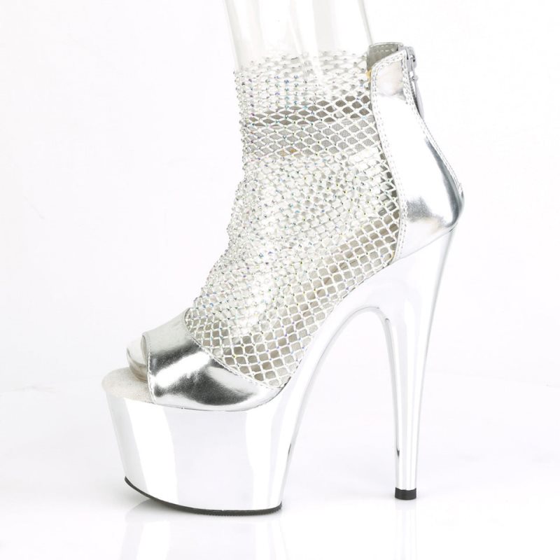 Talons Pleaser Adore-765RM Femme Argent | FRANCE FRRYVGTJ