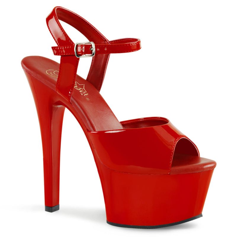 Talons Pleaser Aspire-609 Femme Rouge | FRANCE FRWYPDLE