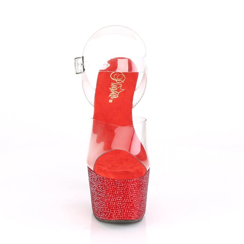 Talons Pleaser Bejeweled-708DM Femme Rouge | PARIS FRNQECFW