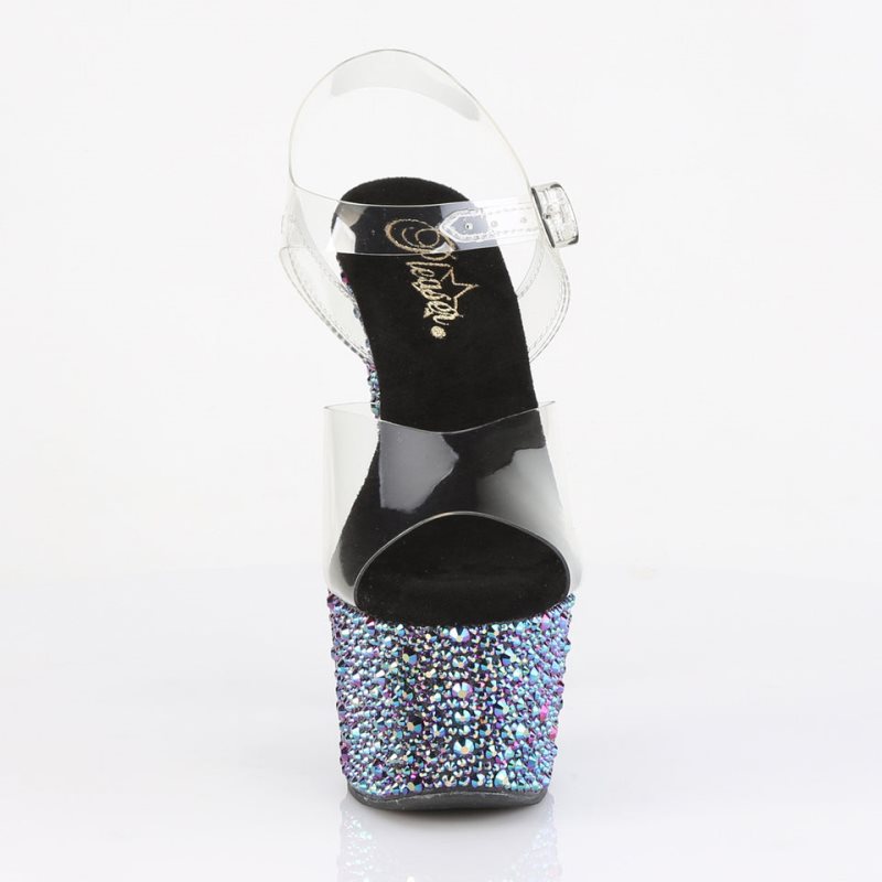 Talons Pleaser Bejeweled-708MS Femme Noir Multicolore | PARIS FREVNSCA