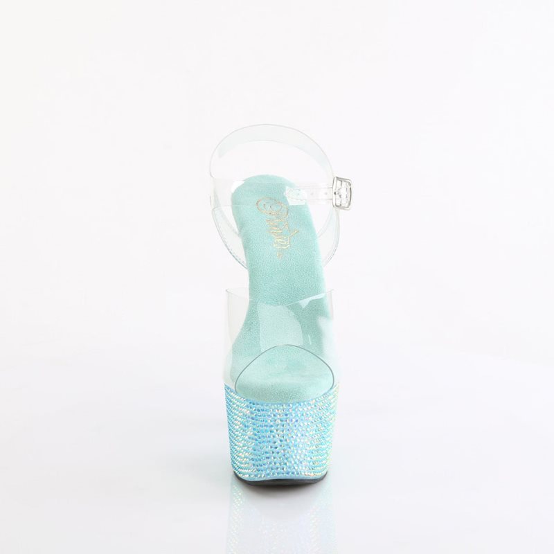 Talons Pleaser Bejeweled-708RRS Femme Turquoise | PARIS FRIHLYJR