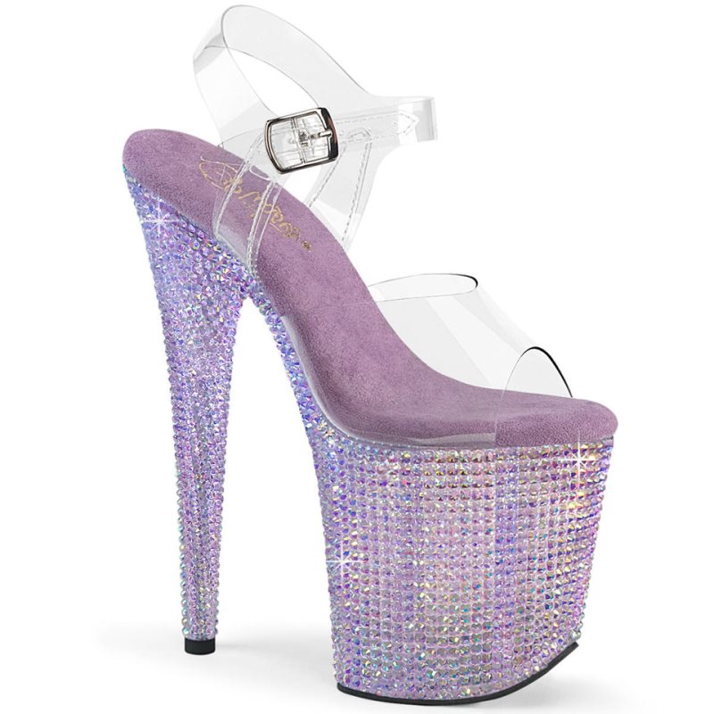 Talons Pleaser Bejeweled-808RRS Femme Violette | FRANCE FRLDRZQB