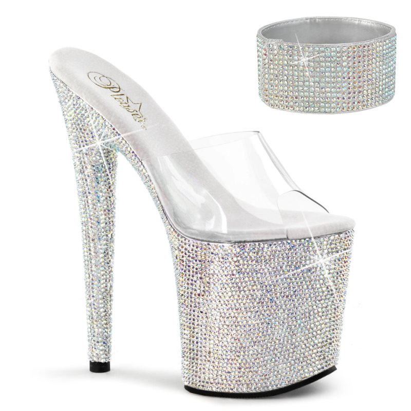 Talons Pleaser Bejeweled-812RS Femme Argent | FRANCE FRIVWJDQ