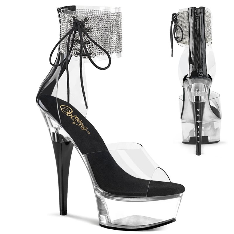 Talons Pleaser Captiva-624RS Femme Noir | PARIS FRZTWHYI