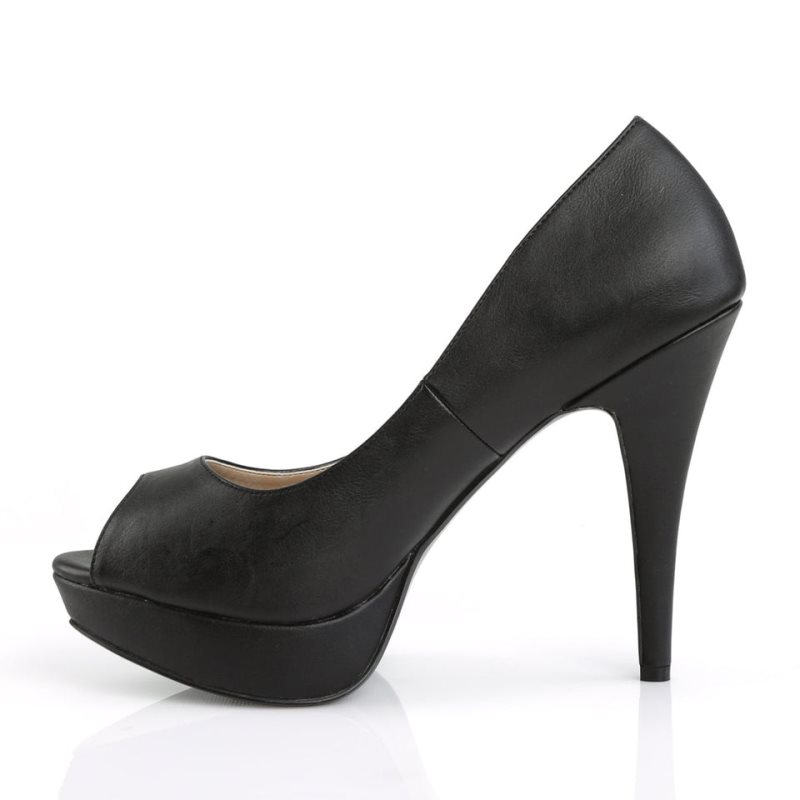 Talons Pleaser Chloe-01 Vegan Leather Femme Noir | FRANCE FRYKSPLR