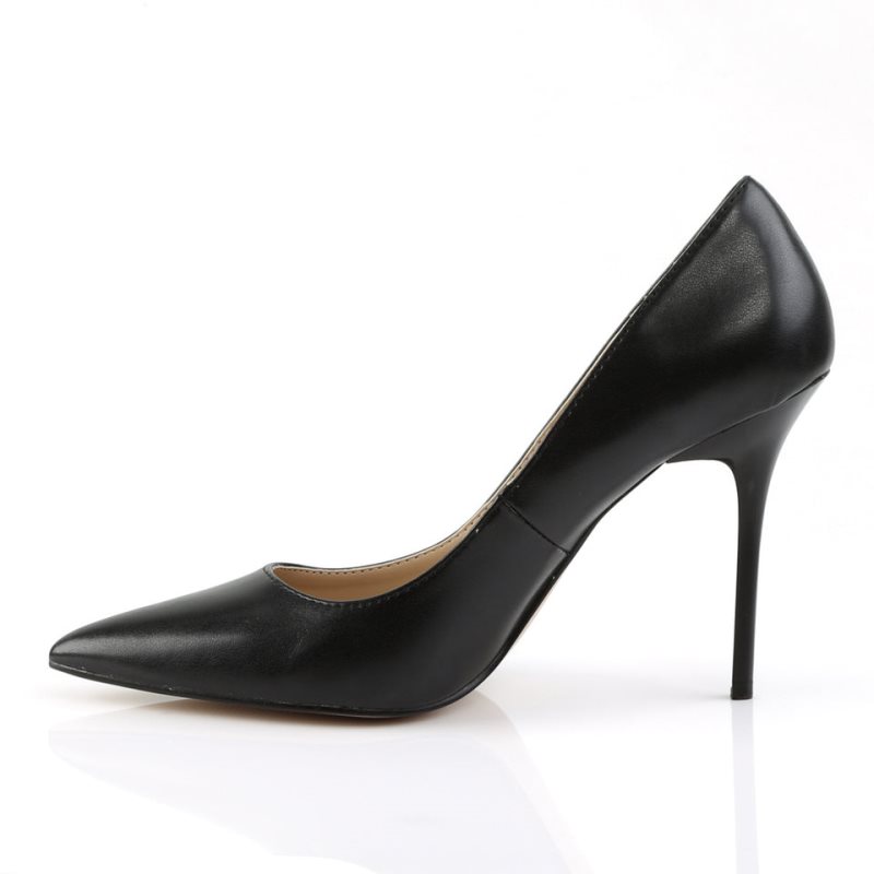 Talons Pleaser Classique-20 Vegan Leather Femme Noir | FRANCE FRUOSDGR