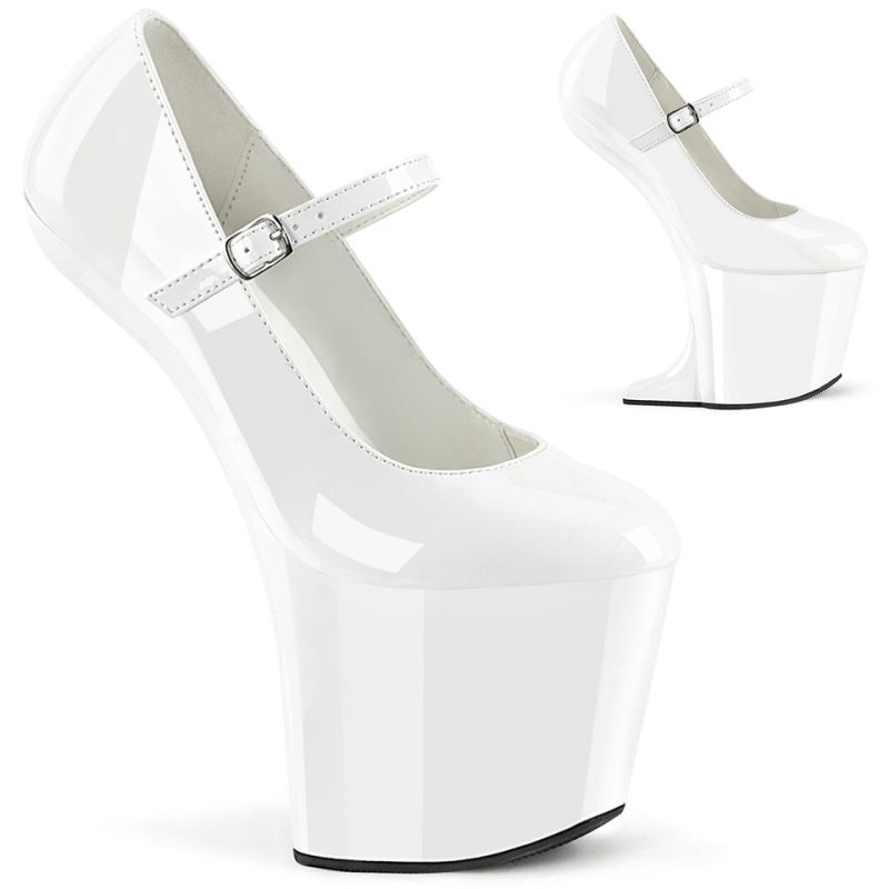 Talons Pleaser Craze-880 Femme Blanche | PARIS FRCLOVKX