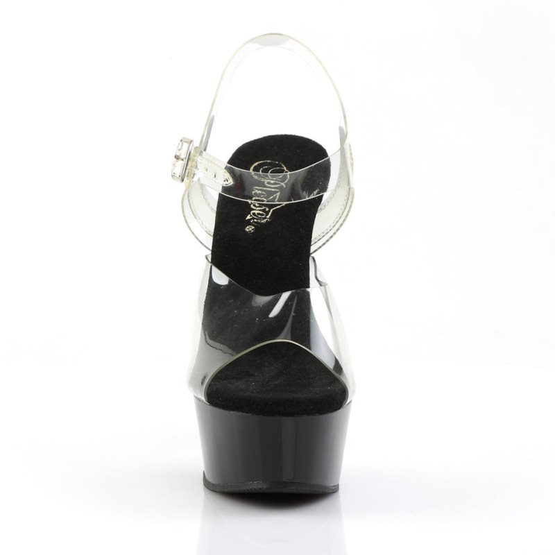 Talons Pleaser Delight-608 Femme Noir | FRANCE FRTQAJNU