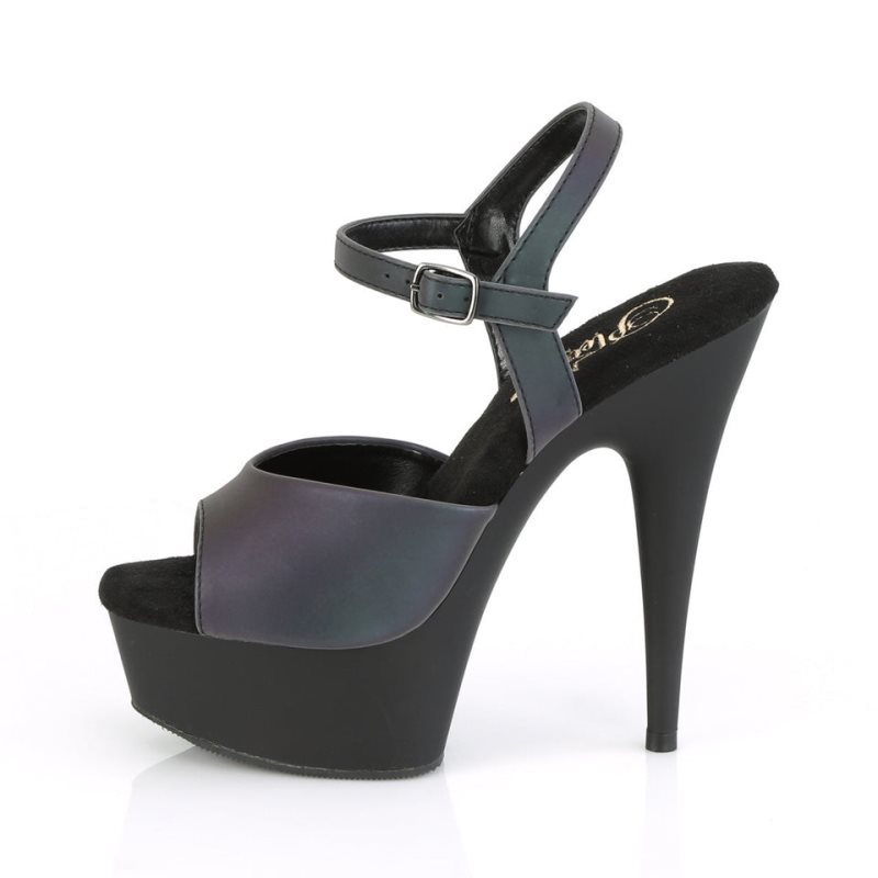 Talons Pleaser Delight-609REFL Femme Vert Noir | PARIS FRMVTISK