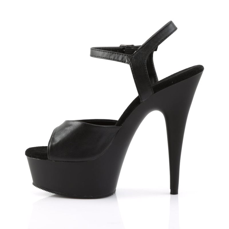 Talons Pleaser Delight-609 Vegan Leather Femme Noir | PARIS FRZXUNHJ