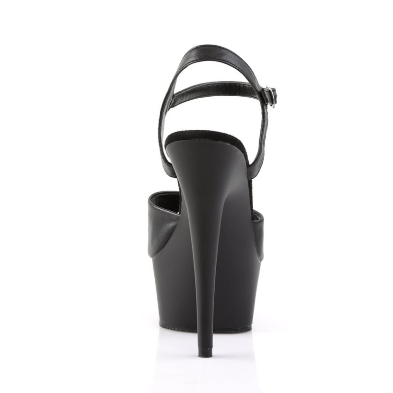 Talons Pleaser Delight-609 Vegan Leather Femme Noir | PARIS FRZXUNHJ