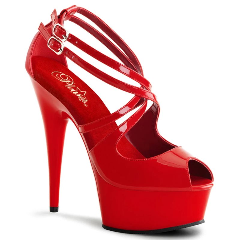 Talons Pleaser Delight-612 Femme Rouge | FRANCE FRNXTSVK