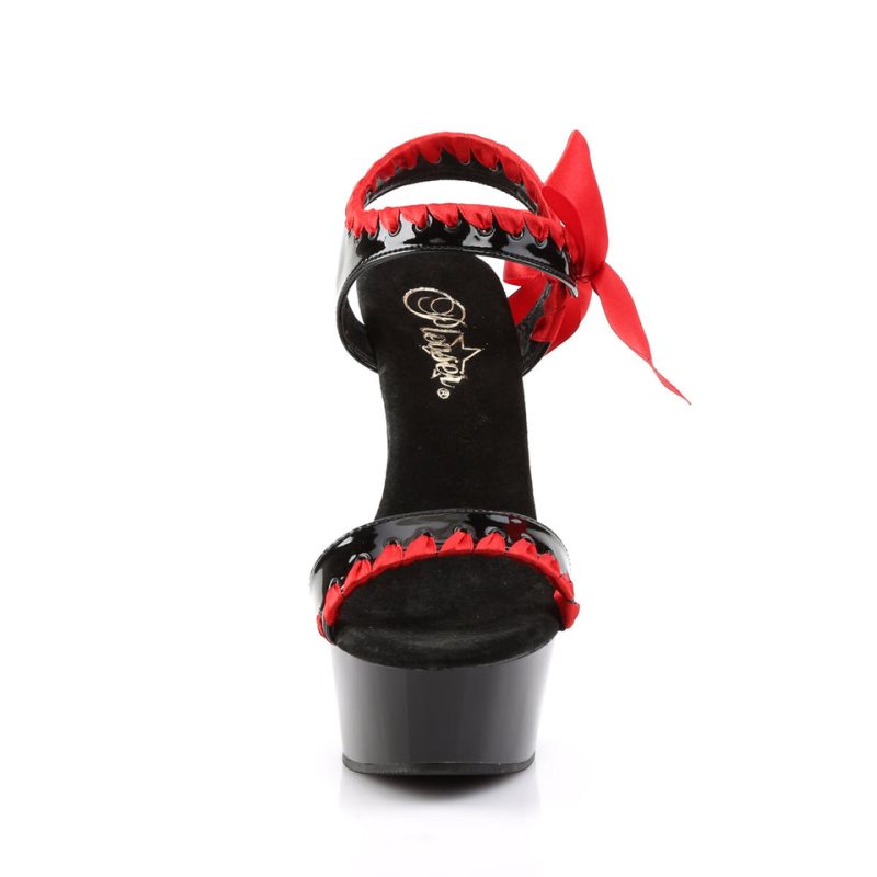 Talons Pleaser Delight-615 Femme Rouge Noir | FRANCE FRQMZHIL