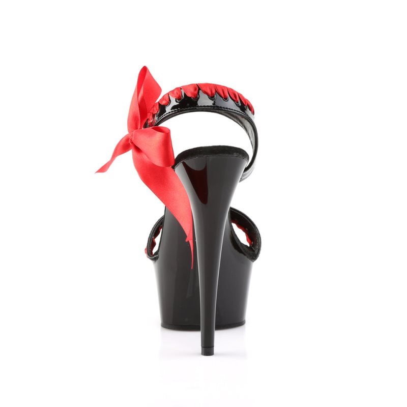 Talons Pleaser Delight-615 Femme Rouge Noir | FRANCE FRQMZHIL