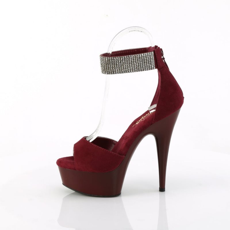 Talons Pleaser Delight-625 Femme Bordeaux | FRANCE FRWJHPSI